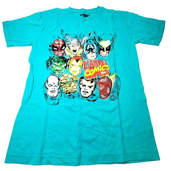 Marvel Men's Team-Ups Group Shot Superheroes T-Shirt M Medium Teal - Picture 1 of 6